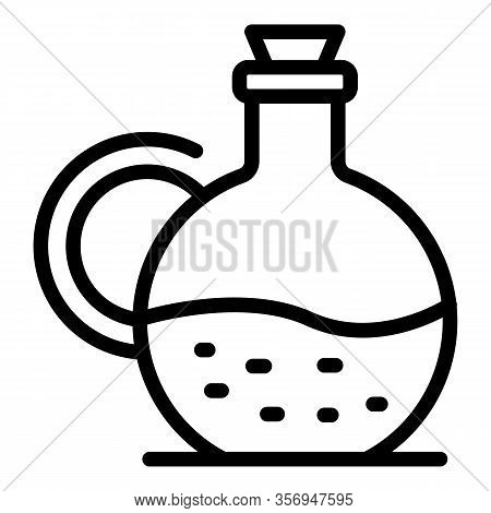 Carafe With Liquid Icon. Outline Carafe With Liquid Vector Icon For Web Design Isolated On White Bac