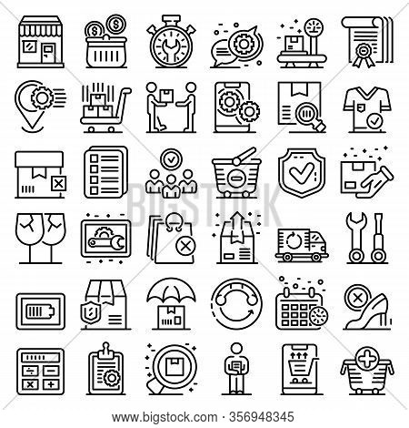 After Sales Service Icons Set. Outline Set Of After Sales Service Vector Icons For Web Design Isolat