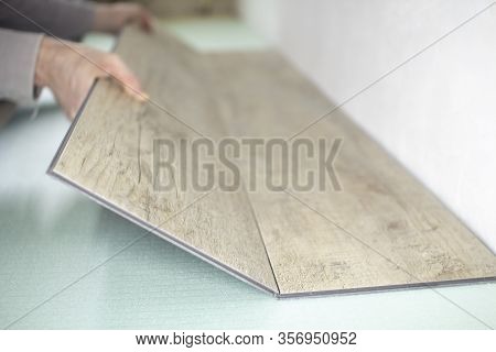 Vinyl Laminate. Laying Of The Floor Covering.