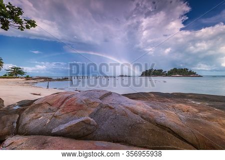 Panorama Beach And Rock Formation Photos At Berhala Island Kepulauan Riau