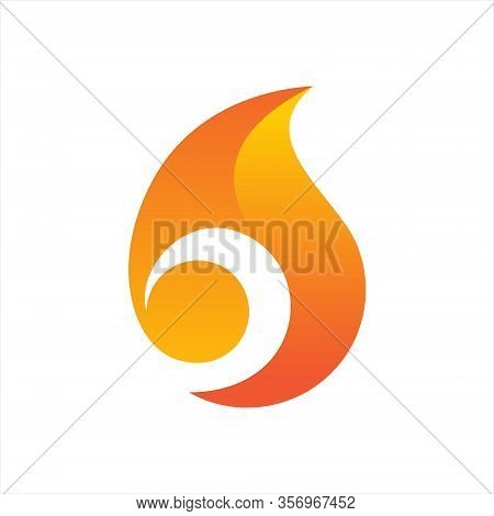 The Power Of Burning Fire, Nature Element Vector Illustration For Use In Petrol And Gas Advertising.
