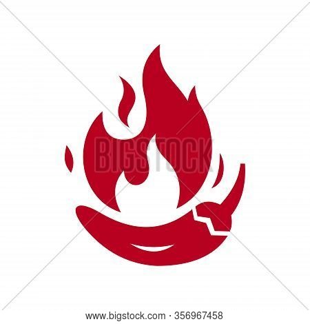 Extremely Super Hot Red Chili Vector,isolated On A White Background