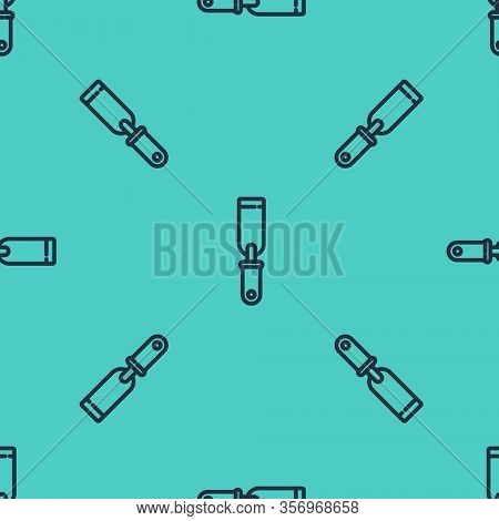 Black Line Rasp Metal File Icon Isolated Seamless Pattern On Green Background. Rasp For Working With