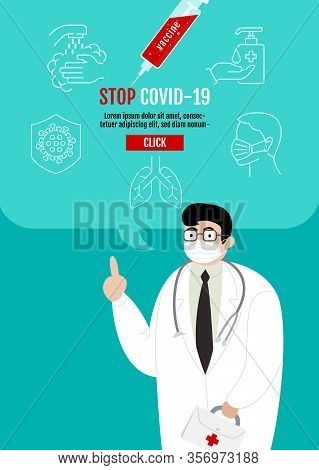 Stop Covid-19 Template Banner, The Doctor Present  How To Protect From Infection, Coronavirus Protec