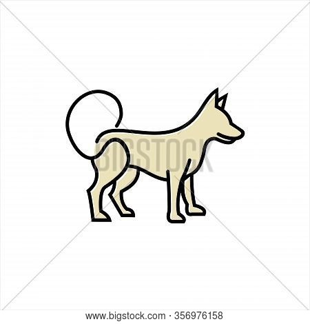 Dog Colorful Concept Icon Or Design Element On White Background