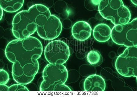 Artistic Cute Green Big Amount Of Bio Living Cells Cg Texture Or Background Illustration