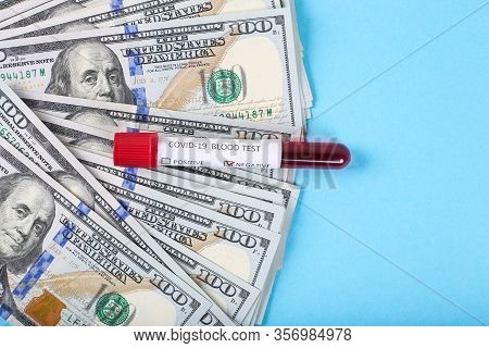 Positive Covid-19 Test And Laboratory Sample Of Blood Testing For Diagnosis New Corona Virus Infecti