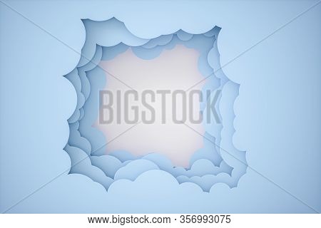 Tearing Cartoon Card, Light Background, 3D Rendering.