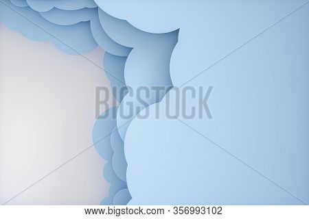 Tearing Cartoon Card, Light Background, 3D Rendering.