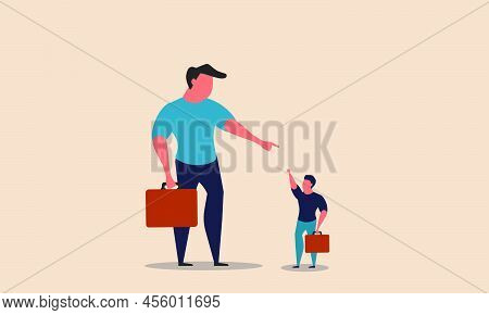 Big Business Competitor And Authority Boss Career. Competition Challenge And Corporate Giant Vector 