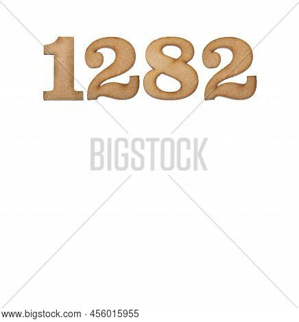 Number 1282 - Piece Of Wood Isolated On White Background