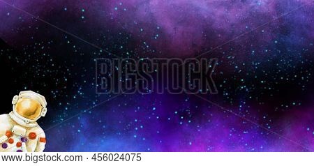 Astronaut Spacesuit Universe Artistic Sketh Illustration Painting Style
