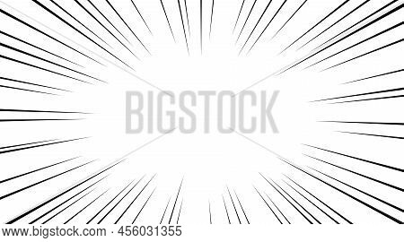 Manga Speed Burst Frame. Radial Anime Speed Lines. Crash Zoom Effect For Comic Book. Radial Lines Ov