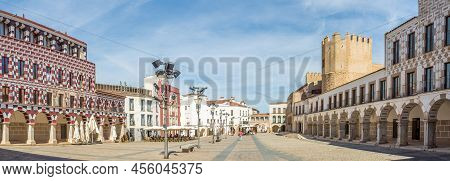 Badajoz,spain - May 25,2022 - At The High Place Of Badajoz. Badajoz Is Situated Close To The Portugu