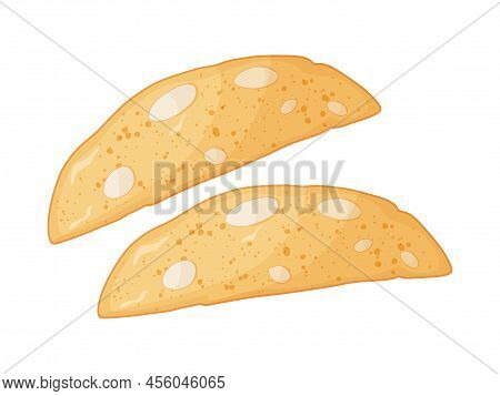 Biscotti. Cantucci. Italian Dessert. Dry Cookies Biscuits With Nuts.