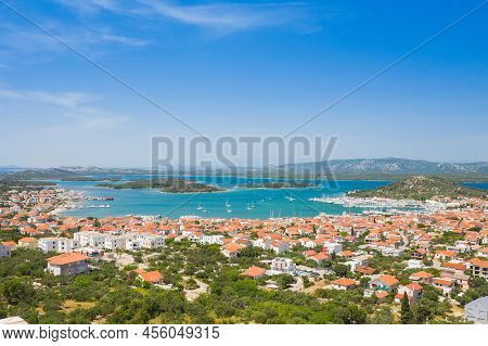 Aerial View Of The Town Of Murter On The Island Of Murter, Dalmatia, Croatia