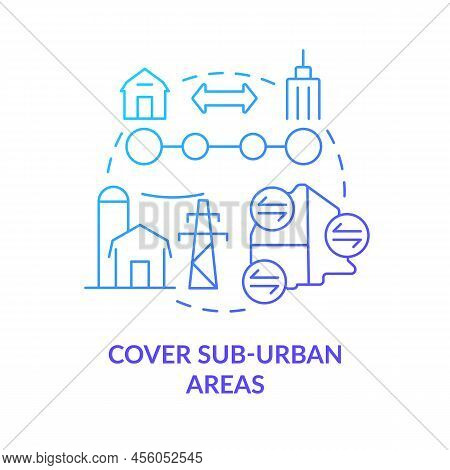 Cover Suburban Areas Blue Gradient Concept Icon. Uptown Infrastructure. Building Mobility Service Ab