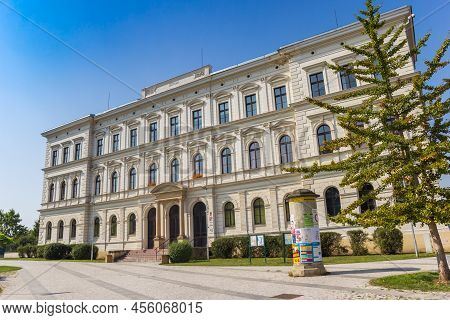 Litomerice, Czech Republic - September 12, 2020: Historic School Building In The Center Of Litomeric
