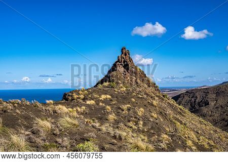 Dedo De Dios, The Finger Of God, Rock Formation On The Coast Of Agaete, Roque Guayedra, Gran Canaria