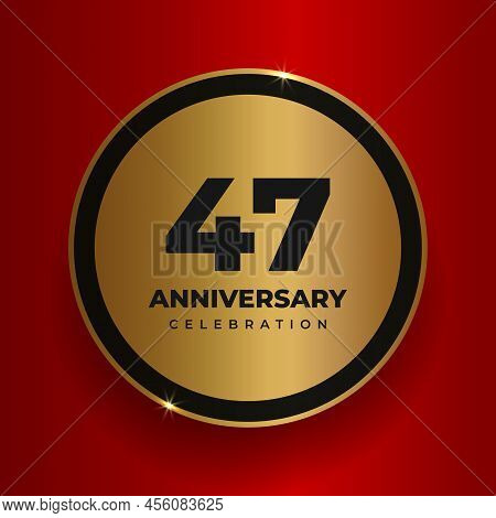 47 Years Anniversary Celebration Background. Celebrating 47th Anniversary Event Party Poster Templat