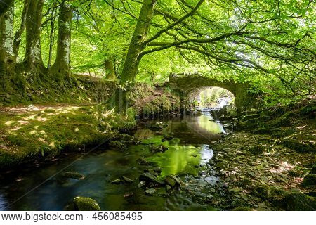Robbers Bridge In Exmoor National Park