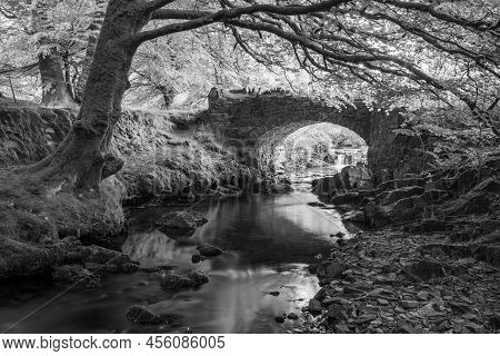 Robbers Bridge In Exmoor National Park