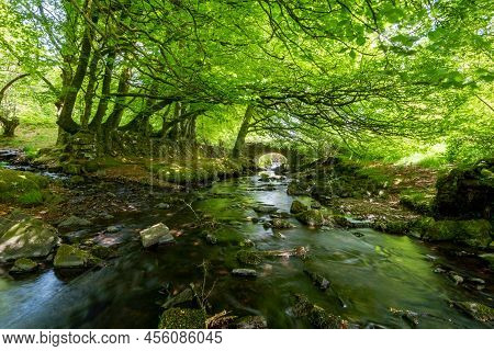 Robbers Bridge In Exmoor National Park