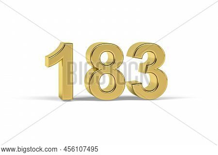 Golden 3d Number 183 - Year 183 Isolated On White Background - 3d Render