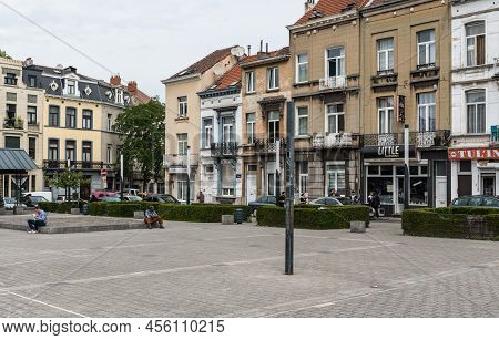 Schaerbeek, Brussels Capital Region - Belgium - 06 25 2020 The Residential Lehon Square Houses And S
