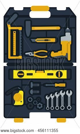 Handman Toolbox. Construction And Repair Instruments Open Kit