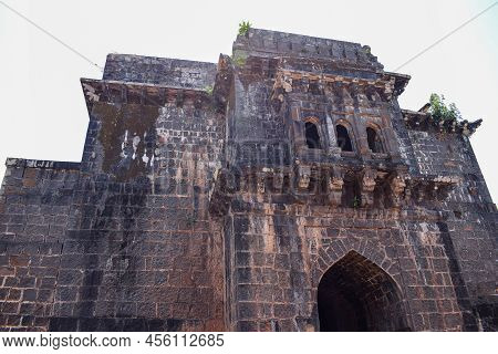 Panhala,maharashtra,india-may 5th 2019;stock Photo Of Popular Ancient Panhala Fort Near Kolhapur Cit