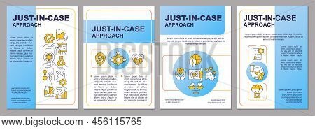 Health Care System Preparedness Blue Brochure Template. Just-in-case. Leaflet Design With Linear Ico
