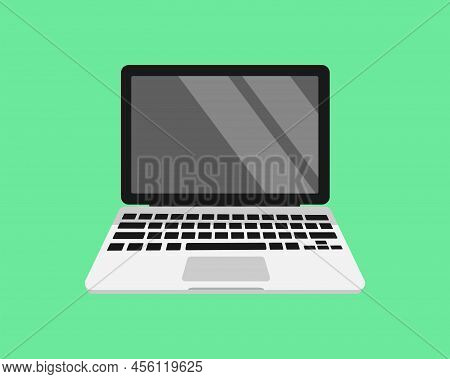 Vector Laptop, Computer. Technology Of Screen, Flat Icon For Web. Design Of Notebook For Business Di