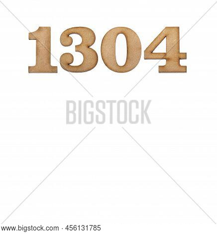 Number 1304 - Piece Of Wood Isolated On White Background