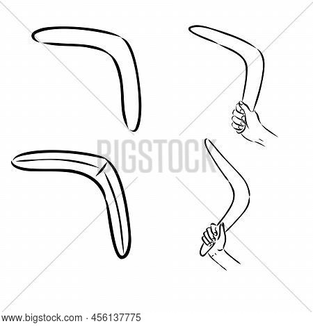 Boomerang In Flight. Vector Drawing Boomerang Vector