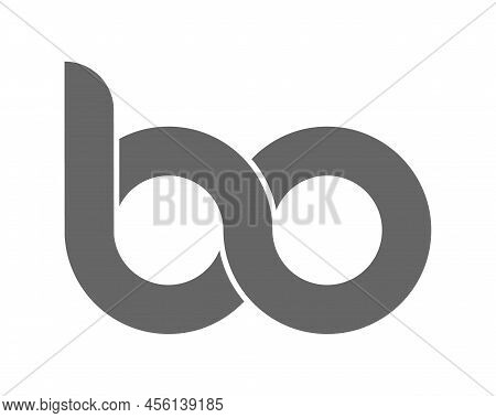 Circular Combination Of Lowercase Letters B And O. Design For A Monogram, Logo, Emblem Or Sticker. F