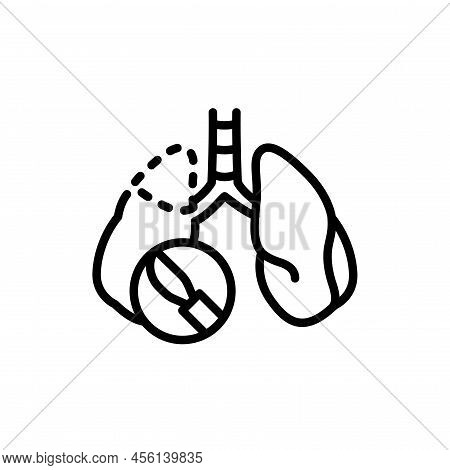 Resection Of The Lungs Line Icon. Isolated Vector Element.