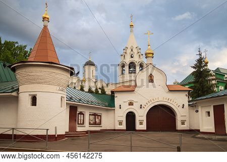 Moscow, Russia - June 2022: Gate Of Temple Of St. Nicetas The Martyr On Shvivaya Hill Beyond Yauza. 