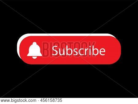 Website Subscription Icon Illustration. Red Subscribe Button For Video And Media. Internet Tag Symbo
