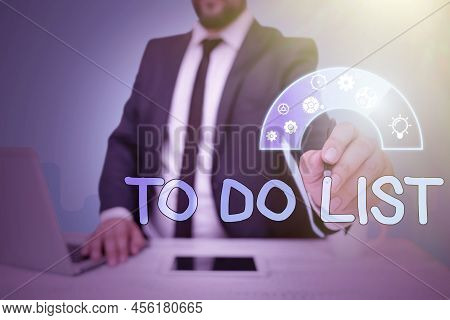 Handwriting Text To Do List. Word Written On A Structure That Usualy Made In Paper Contining Task Of