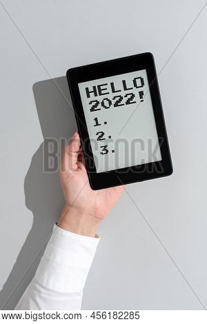 Text Caption Presenting Hello 2022. Business Overview Hoping For A Greatness To Happen For The Comin