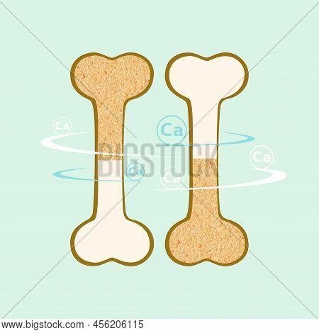 Illustration Of Bones And Ca Symbols On Light Blue Background