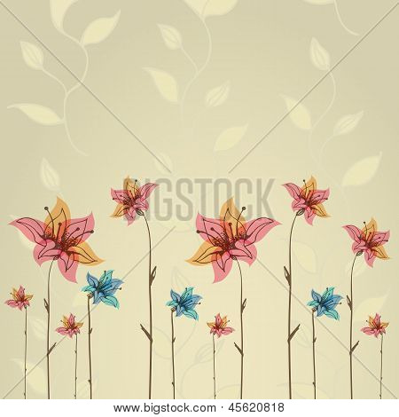 Spring or summer flower greeting card