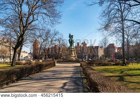 Gdansk, Poland - 11 March, 2022: Monument Of King Jan Iii Sobieski