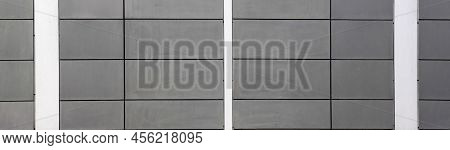 Walls Made Of Decorative Facade Panels. Wall Fragment Abstract Background.