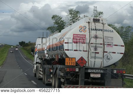 Long Truck Driving On Federal Highway