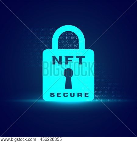 Nft Secure Digital Lock Concept Background Vector Design Illustration