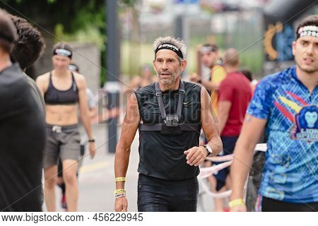 Encamp, Andorra : 2022 June 11 : Competitors Participate In The 2020 Spartan Race Obstacle Racing Ch