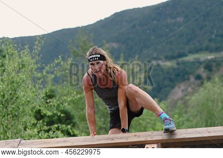 Encamp, Andorra : 2022 June 11 : Competitors Participate In The 2020 Spartan Race Obstacle Racing Ch