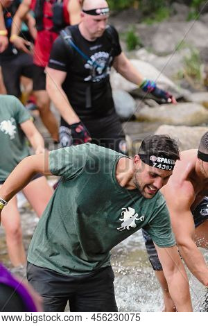 Encamp, Andorra : 2022 June 11 : Competitors Participate In The 2020 Spartan Race Obstacle Racing Ch